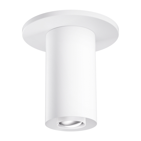Elco Lighting 2" Sylo Surface Mount, Koto Focus Module, 10.5W, 3000K, CRI95+, Adjustable 18–50°, Triac/ELV, Silver, E25FS-1130