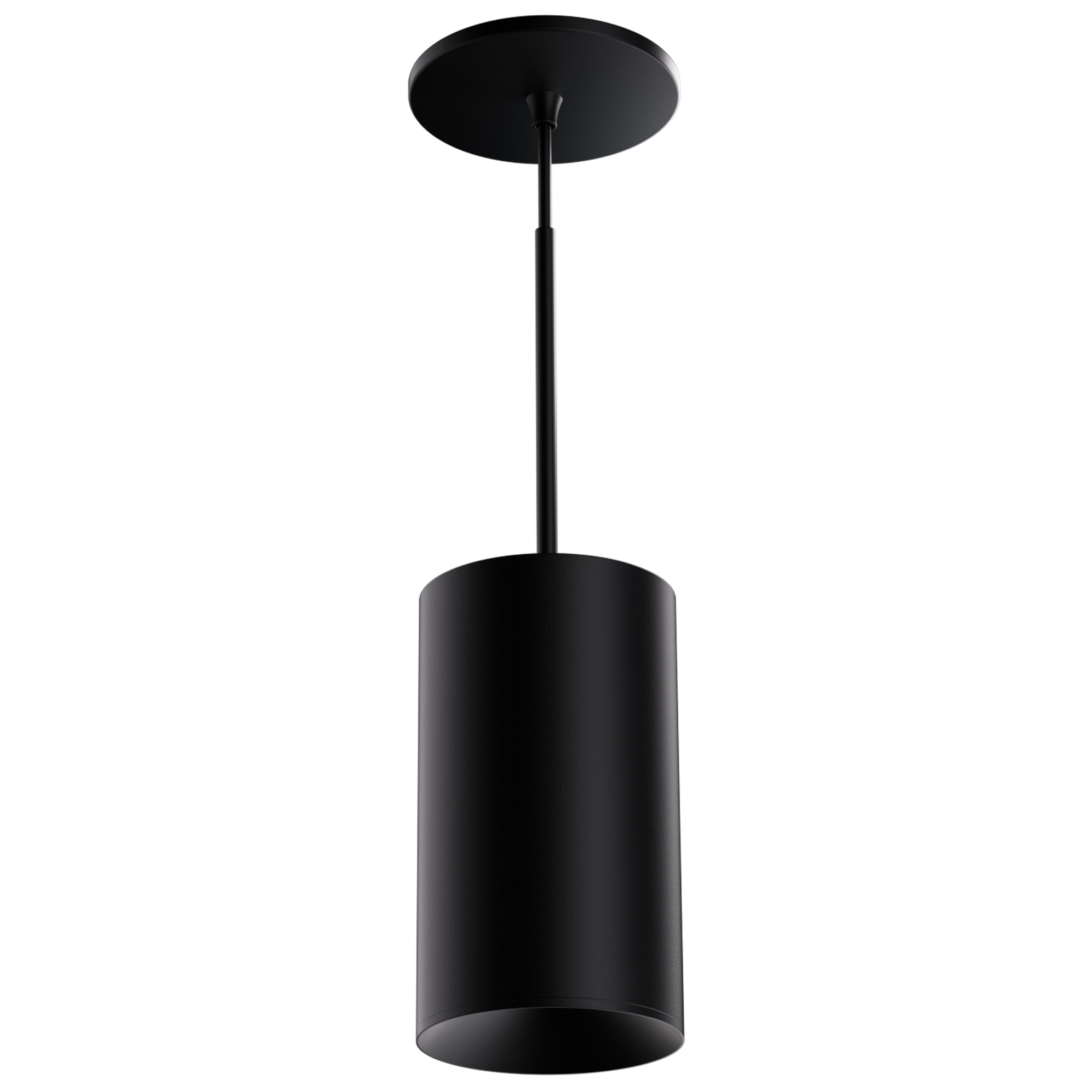 Elco Lighting Koto Sylo 2" Pendant, 5W–12.5W, 3500K, CRI95, 0-10V/Triac/ELV, 60° Lens, 24" Stem, Black, E25MB-10DX35W-24