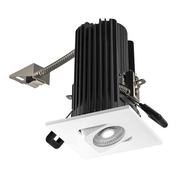Elco Lighting Teak 2" Square Adjustable LED Light Engine, 10.5-12W, 2700K, CRI93, White, E2L19F27W