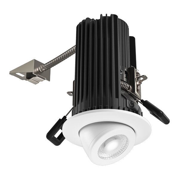 Elco Lighting Teak 2" Round Pull-Down LED Light Engine, 10.5-12W, 2700K, CRI93+, White, E2L97F27W