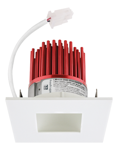 Elco Lighting Cedar 3" Square Pinhole Light Engine, 9.6–11W, 2700K, CRI93, Triac/0-10V Dimming, Chrome with White Trim, E315C1027C2