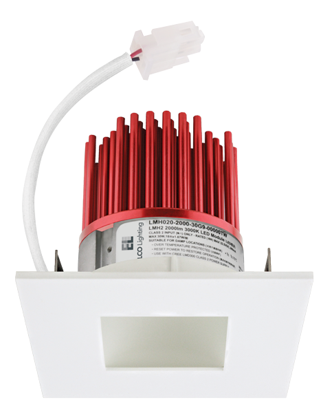 Elco Lighting Cedar 3" Square Pinhole Light Engine, 9.6–11W, 3000K, CRI93, Triac/0-10V Dimming, All White, E315C1030W2