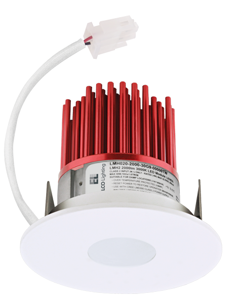Elco Lighting Cedar 3" LED Pinhole Light Engine, 8.76–11W, 2700K, CRI93, Triac/0-10V Dimming, Chrome with White Trim, E329C0827C2