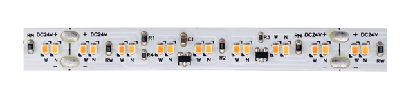 Elco Lighting Ambio 24V Sunset Dimming Indoor Tape Light, 3.5W, 1800K–3000K, 24V, White, E36AW07N-09W30