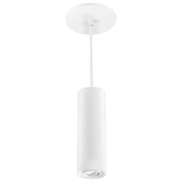 Elco Lighting Sylo 3" Pendant, Koto Focus Module, 10.5W, 2700K, CRI95+, Adjustable 18–50° Beam, Triac/ELV, Silver, E36PS-0730