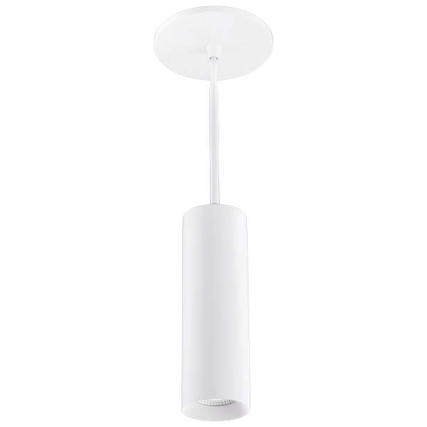 Elco Lighting Koto Sylo 3" Low Voltage Pendant, 10W, 3000K, CRI90, 24V DC, White, 24" Stem, E36PW-0824D30-24