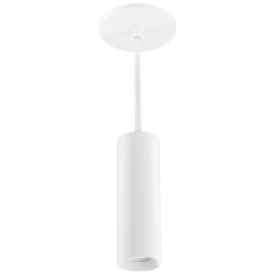 Elco Lighting Koto Sylo 3" Low Voltage Pendant, 10W, 3000K, CRI90, 24V DC, White, 24" Stem, E36PW-0824D30-24