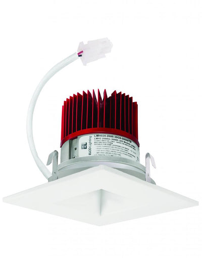 Elco Lighting 4" Square on Square Reflector, 8.76W, 3500K, CRI93+, Triac/ELV/0-10V Dimming, White, E417C1235W2