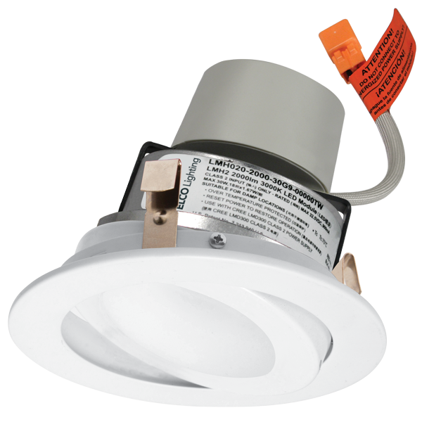 Elco Lighting 4" LED Module & Driver with Adjustable Trim, 11.4W, 3000K, CRI93, 120V, Triac/ELV, 24° Lens, Black, E418R0830BB-N