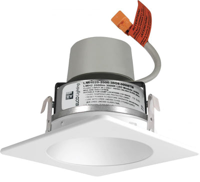 Elco Lighting 4" LED Module & Driver, Square Reflector, 11.4W, 2700K, CRI93+, Triac/ELV, Black, E420R0827BB