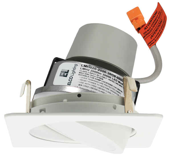 Elco Lighting 4" Square LED Module & Driver, 11.4W, 2700K, CRI93, Triac/ELV, 120V, Black, E428R0827BB