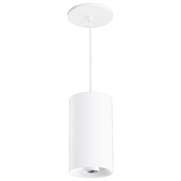 Elco Lighting Sylo 4" Pendant with Koto Focus Module, 10.5W, 2700K, CRI95+, Triac/ELV, 18–50° Adjustable, Black, 12" Stem, E42PB-0727-FC-12