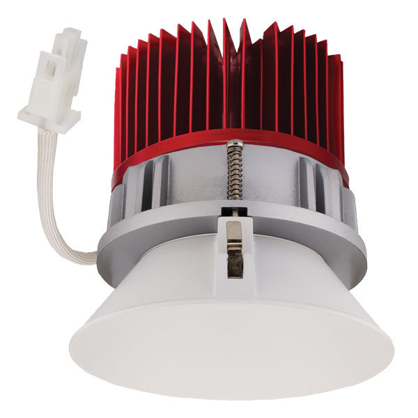 Elco Lighting 4" LED Light Engine with Trimless Reflector, 8.76W, 2700K-1800K Sunset Dim-to-Warm, CRI93+, White, E430C08SDW