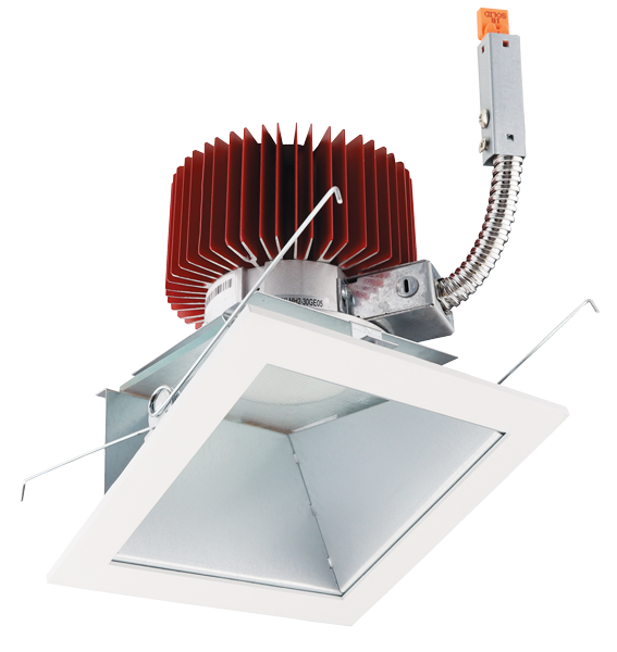 Elco Lighting 4" Square Wall Wash Reflector LED Light Engine Trim, 8.8W, CRI93, 2700K, 1250 lm, White, E442L1227W2