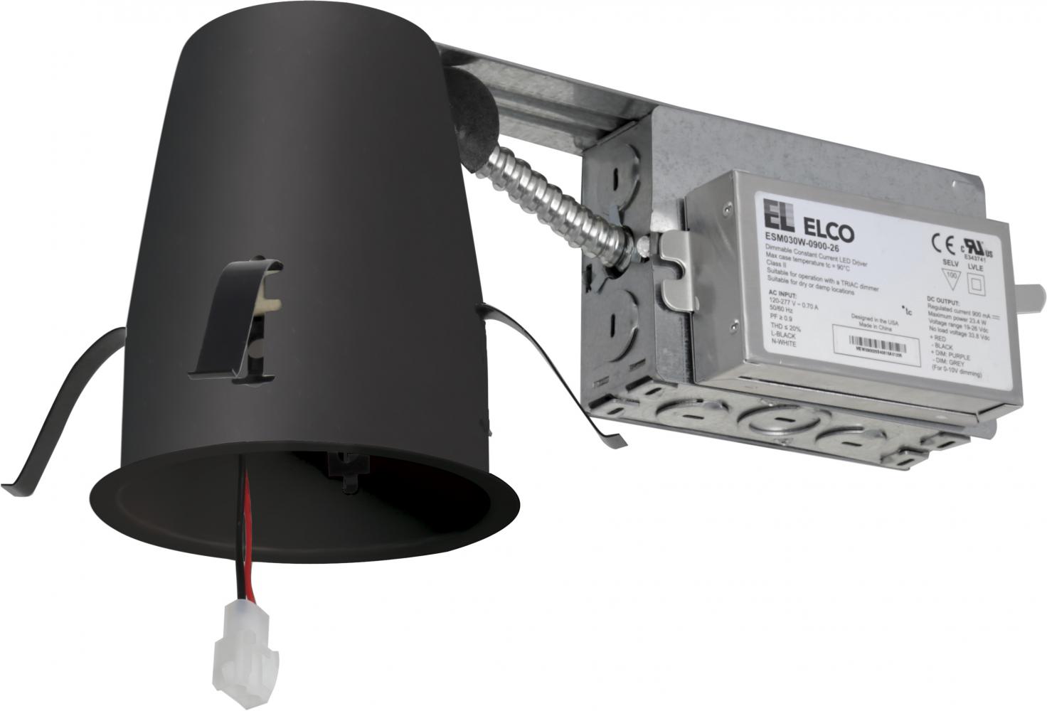Elco 3" IC Airtight Remodel Housing with Driver, 120/277V, 0-10V/TRIAC/ELV, E3LRC08ICAD2