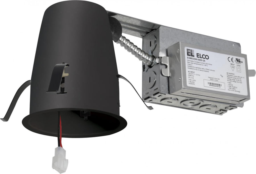 Elco Lighting 3" Non-IC Airtight Remodel Housing, 850–1,000 lm, 120/277V, Triac/ELV/0-10V, Generation 2, E3LRC10-2