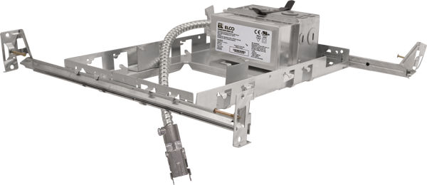 Elco Lighting 4" Square New Construction Plaster Frame, 120/277V, 0-10V/Triac/ELV, CRI93+, E4SQLFU08D2