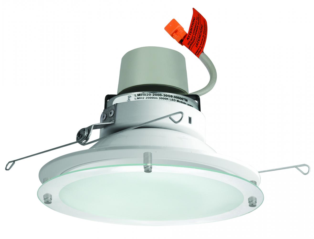 Elco Lighting 6" Drop Glass Reflector, 11.4W, 3000K, CRI93+, Triac/ELV, 120V, White, E612R0830W