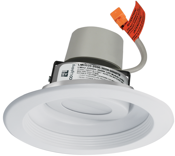 Elco Lighting 6" Round Adjustable Baffle Trim, 11.4W, 4000K, CRI93+, Triac/ELV, White, E616R1240W