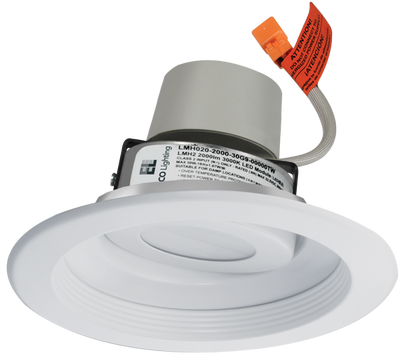 Elco Lighting 6" Round Adjustable Baffle Trim, LED Module & Driver, 11.4W, 2700K–1800K Dim-to-Warm, CRI93+, Triac/ELV, 120V, Bronze, E616R08SDBZ