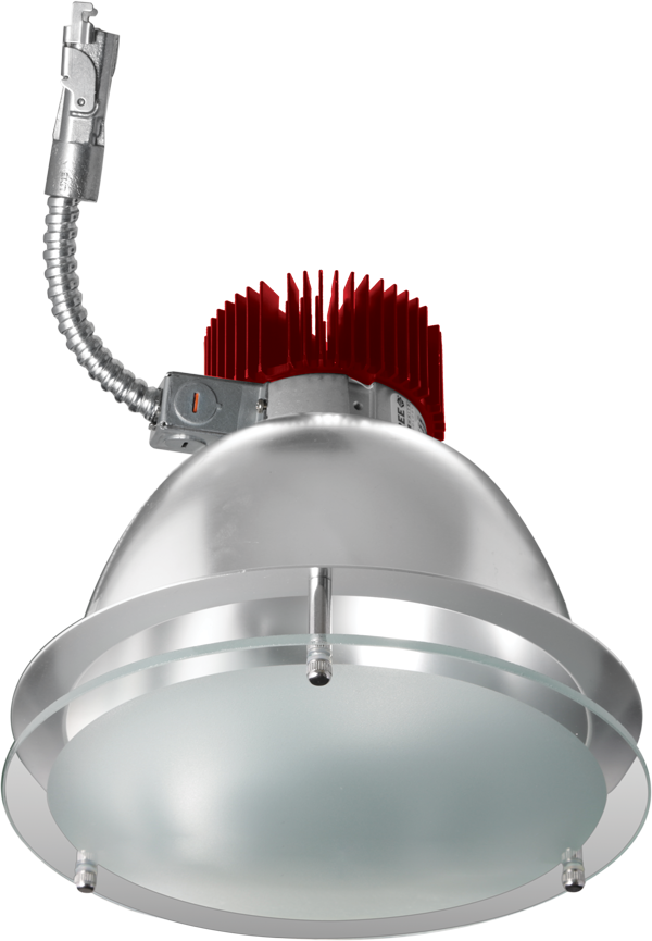 Elco Lighting 8" Drop Glass LED Light Engine Trim, 1250 lm, 4000K, CRI93, TRIAC/0-10V, All Chrome, E812L1240C2