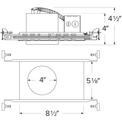 Elco Lighting EJB4ICA 4" New Construction IC Airtight Housing for 2-Hr Fire Rated Ceilings