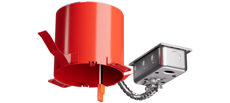 Elco Lighting 4" New Construction IC Airtight Housing, 2-Hour Fire Rated, Hanger Bars, EJB4CNC