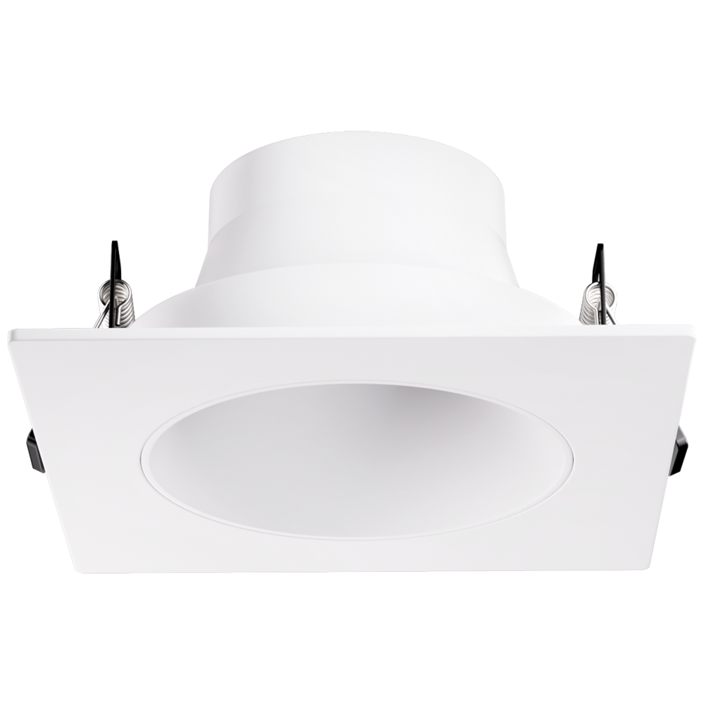 Elco Lighting Pex 3" Canless Square Deep Reflector, Black, White Trim, EKCL3318B