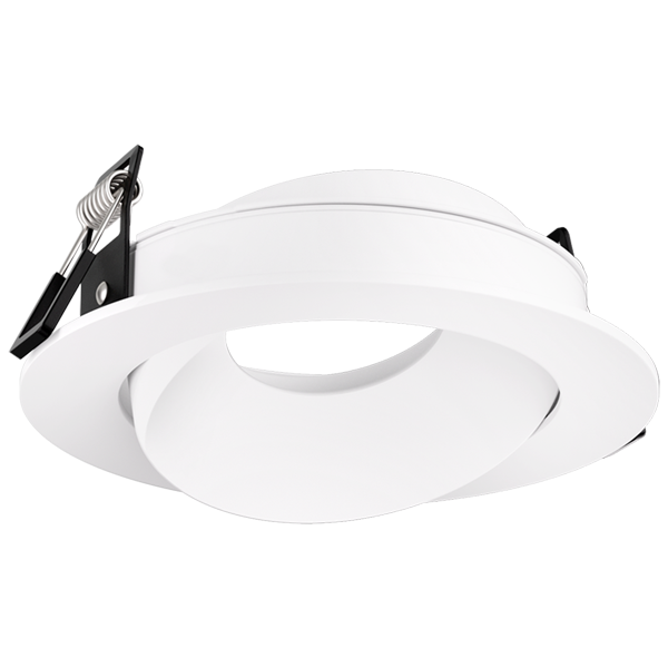 Elco Lighting Pex 3" Canless Round Directional Gimbal, Black/White Ring, 25° Tilt, EKCL3679B