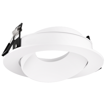 Elco Lighting Pex 3" Canless Round Directional Gimbal, Black/White Ring, 25° Tilt, EKCL3679B