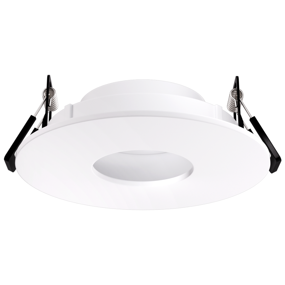 Elco Lighting Pex 4" Canless Round Adjustable Pinhole, Black with White Trim, EKCL4127B