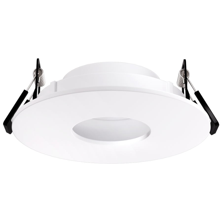 Elco Lighting Pex 4" Canless Round Adjustable Pinhole, Black with White Trim, EKCL4127B