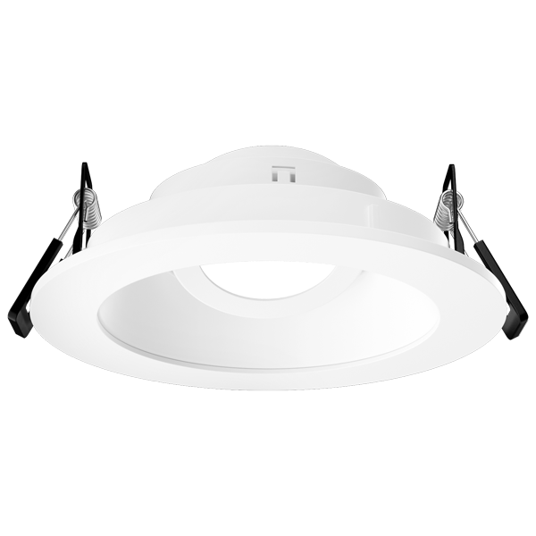 Elco Lighting Pex 4" Canless Round Adjustable Reflector, Clear Glass Lens, Black/White Trim, EKCL4111B