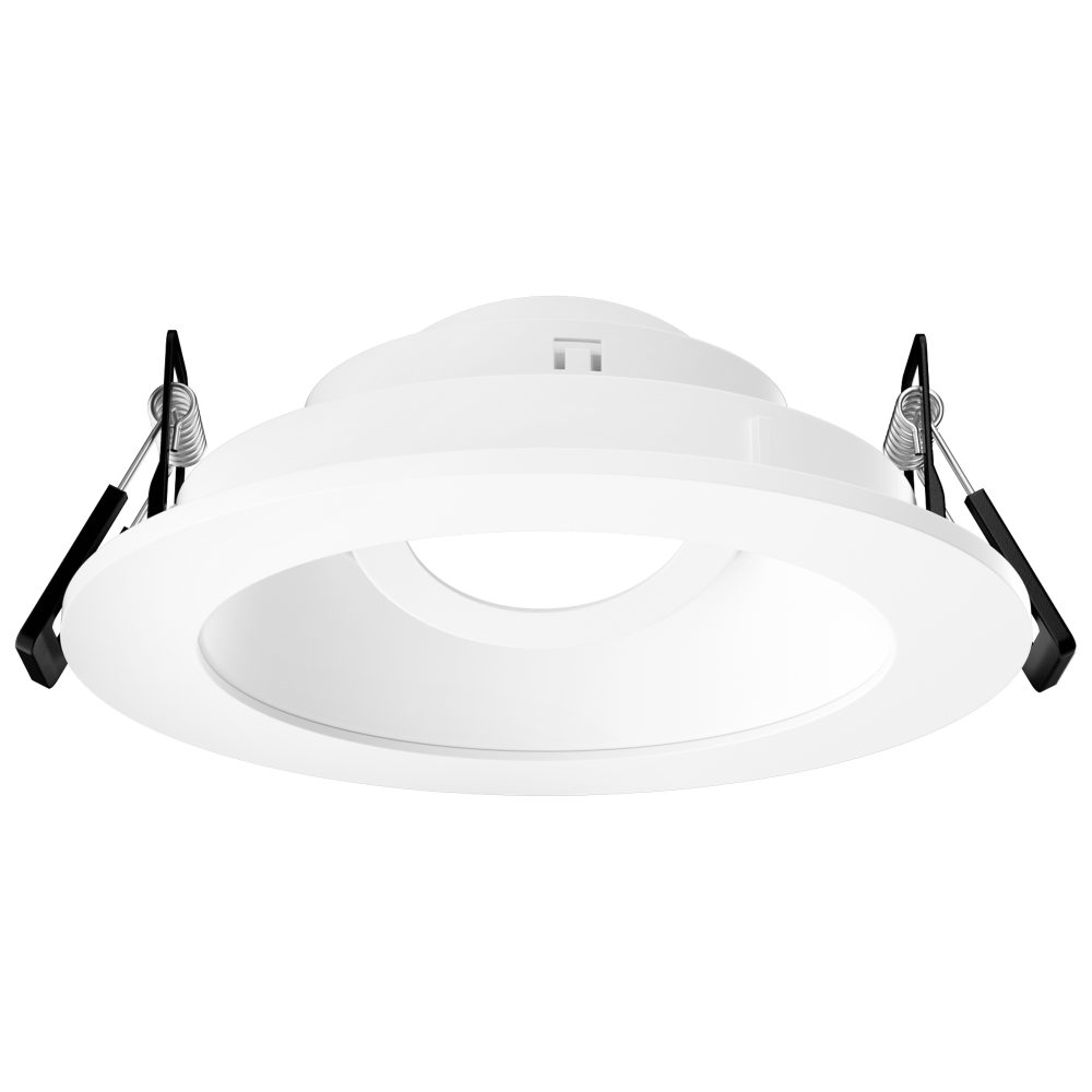 Elco Lighting Pex 4" Canless Round Adjustable Reflector, Black with White Trim, EKCL4129B