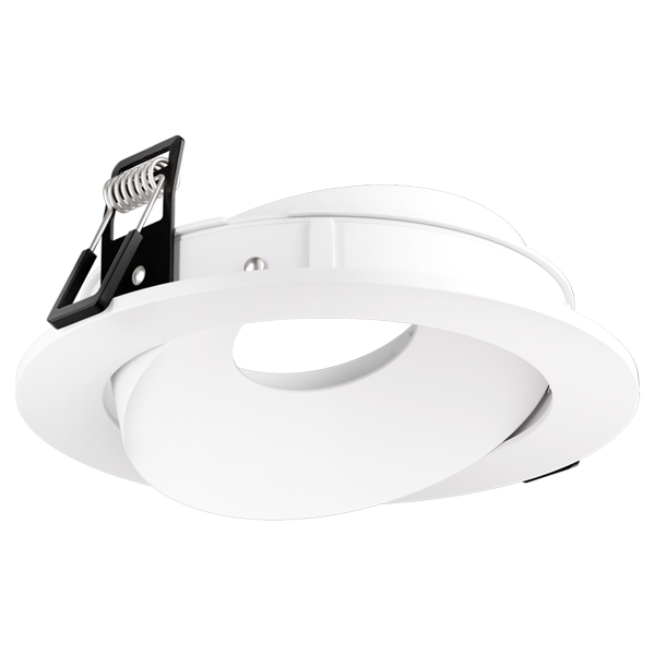 Elco Lighting Pex 4" Canless Round Directional Gimbal, Haze with White Trim, EKCL4179H