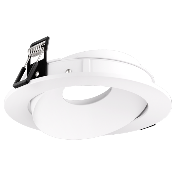 Elco Lighting Pex 4" Canless Round Directional Gimbal, Black/White Ring, EKCL4179B