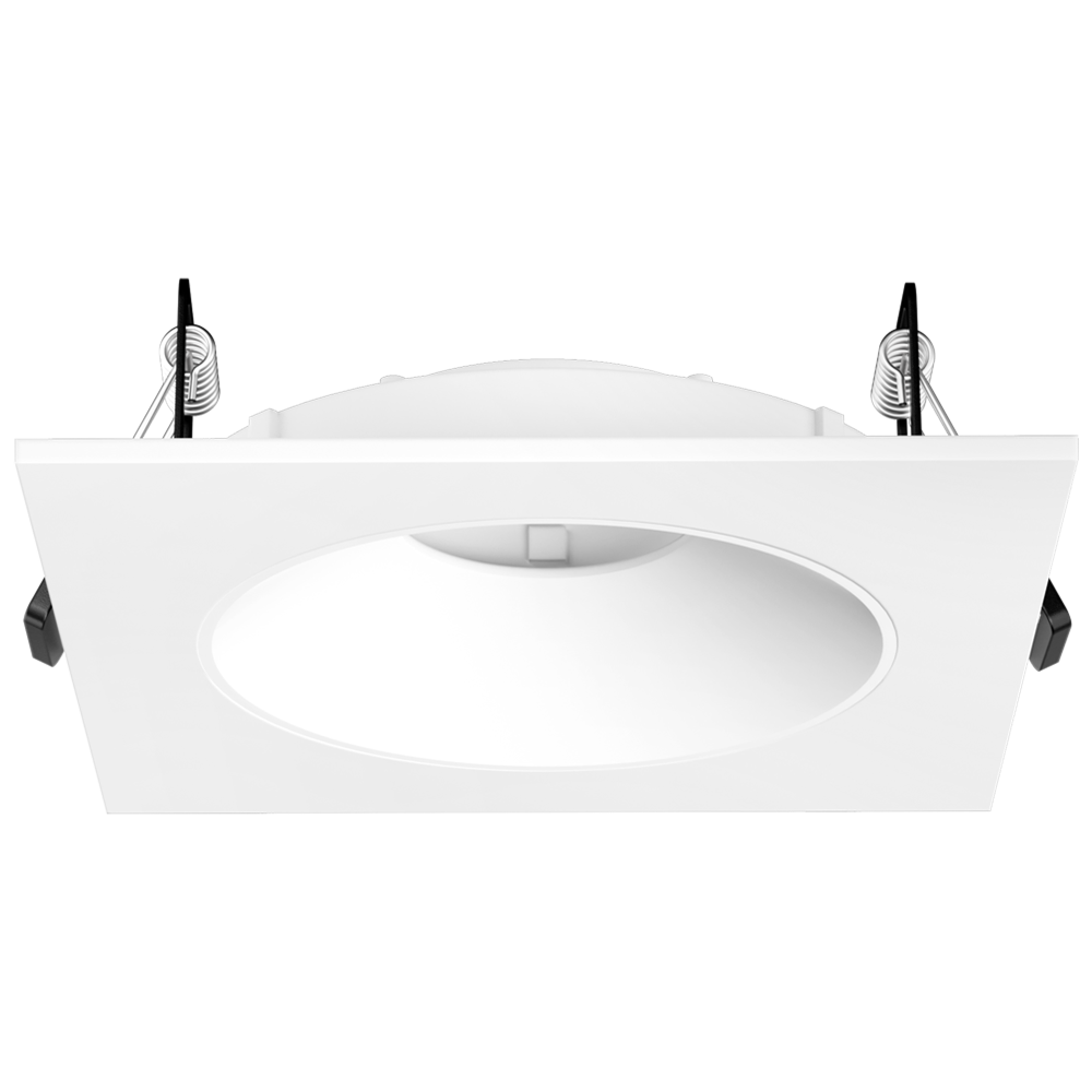 Elco Lighting Pex 4" Canless Square Shallow Reflector, Diecast, All White, EKCL4216W