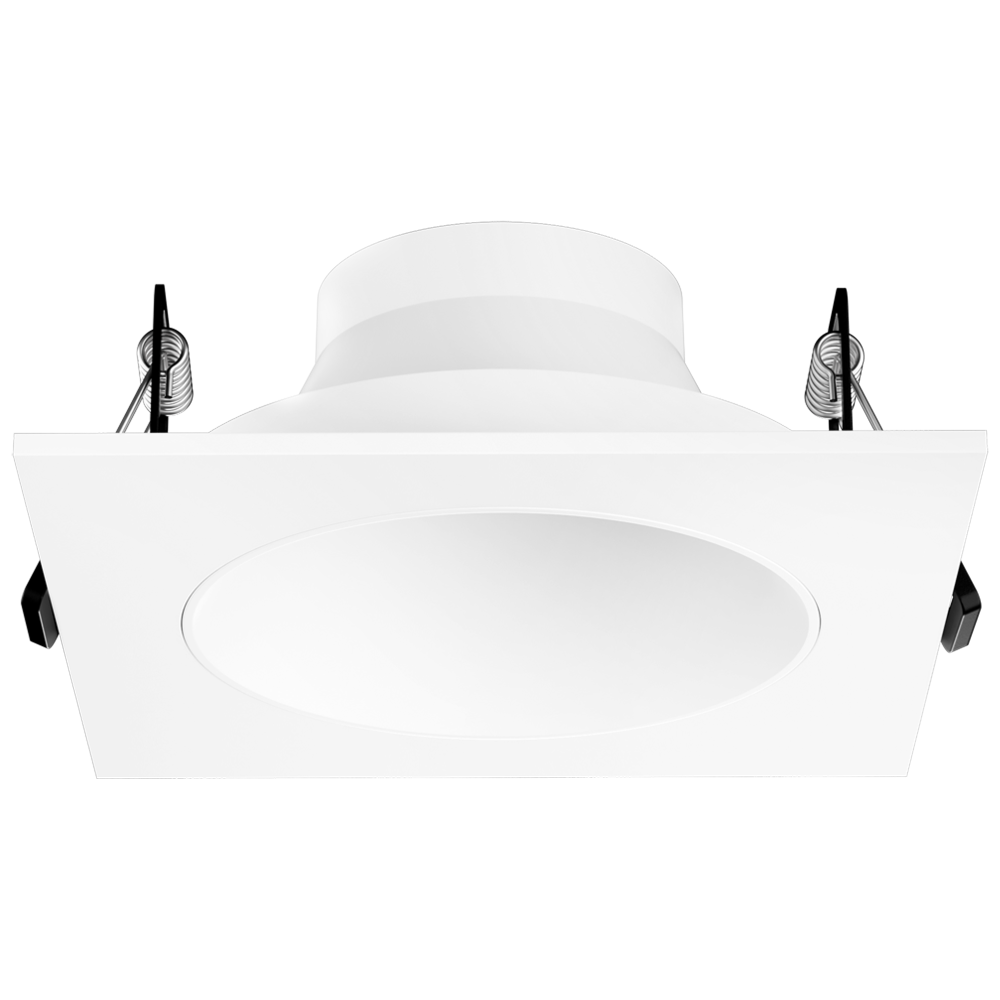 Elco Lighting Pex 4" Canless Square Deep Reflector, Diecast, Black with White Trim, EKCL4218B