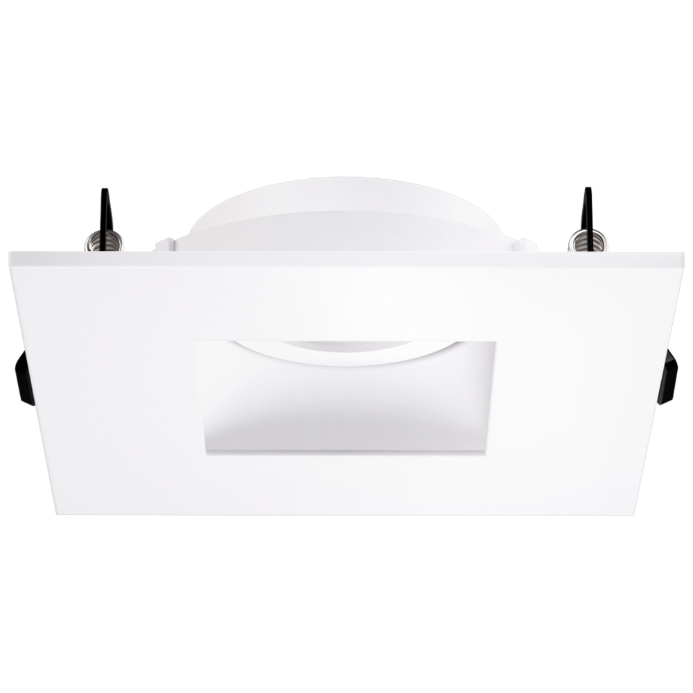 Elco Lighting Pex 4" Canless Square Adjustable Pinhole, Black Reflector, White Trim, EKCL4227B