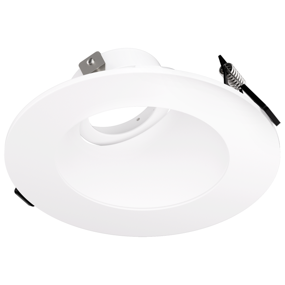 Elco Lighting Pex 4" Canless Universal Sloped Ceiling Koto Trim, Haze with White Trim, EKCL4357H