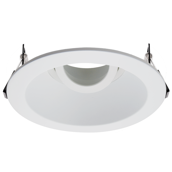 Elco Lighting Unique 4" Canless Round Adjustable Deep Reflector, 35° Tilt, White, EKCL4717W