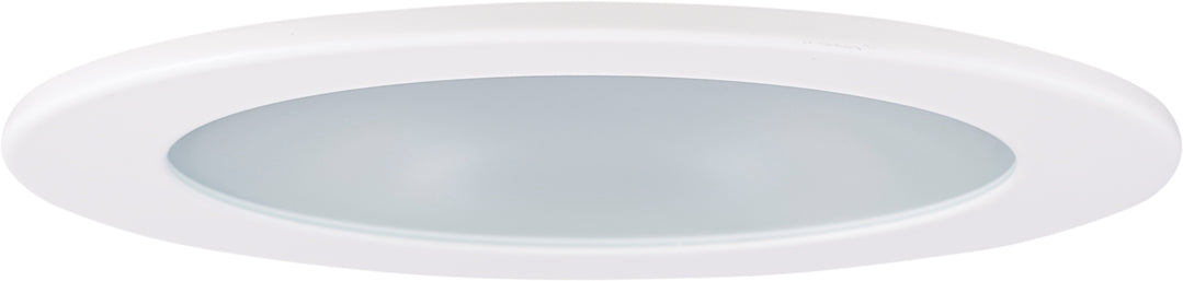 Elco Lighting 4" Adjustable Shower Trim, Clear Reflector, Frosted Lens, White, EL1412W