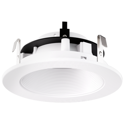 Elco Lighting 4 In. Adjustable Phenolic Step Baffle Trim, White, EL1493W