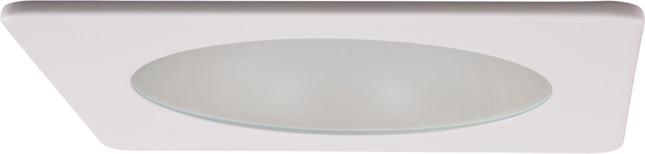 Elco Lighting 3" Die-Cast Square Lensed Shower Trim, White, EL2313W