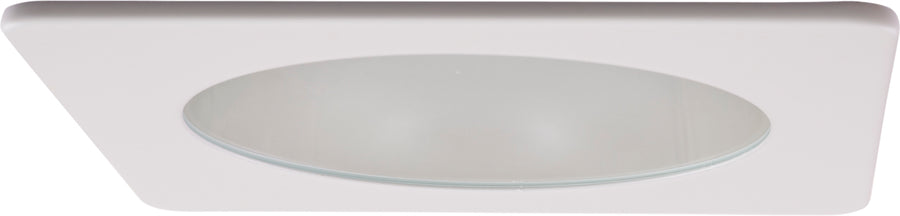 Elco Lighting 3" Die-Cast Square Lensed Shower Trim, White, EL2313W