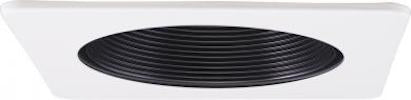 Elco Lighting 3" Square on Round Phenolic Baffle Trim, MR16/GU10/PSA37, Black, EL2393B