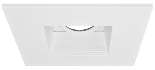 Elco Lighting 4" Die-Cast Aluminum Square Adjustable Baffle Trim, MR16, Black, EL2484B