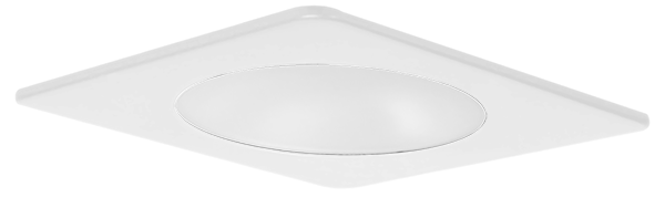 Elco Lighting 4" Square Shower Trim, Frosted Lens, 26W, White, EL2912W