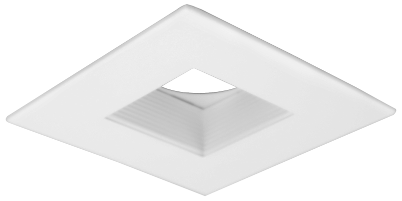 Elco Lighting 4" Square Trim, Metal Baffle, 50W PAR20, White, EL2983W