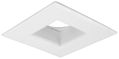 Elco Lighting 4" Square Trim, Metal Baffle, 50W PAR20, White, EL2983W